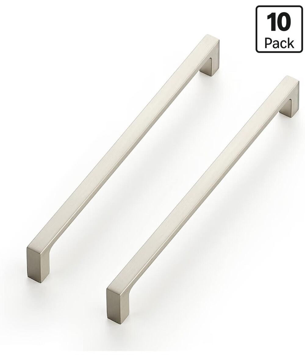 Ravinte 7-1/2" Cabinet Handles Brushed Nickel Square Pulls 10 Pack 192mm
